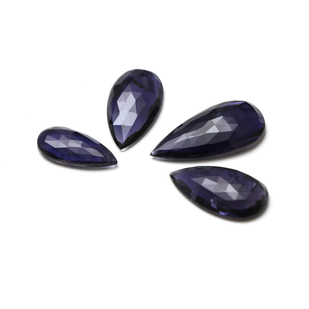Natural Iolite Faceted Pear Loose Gemstone, 9x19 mm to 14x27 mm,  Iolite Pear Jewelry Making Gemstone, Gift For Her, Set of 4 Pieces - National Facets, Gemstone Manufacturer, Natural Gemstones, Gemstone Beads