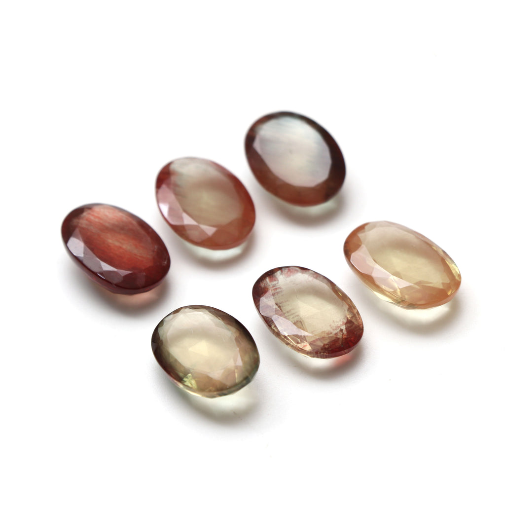 Natural Andesine Faceted Oval Loose Gemstone, 13x17 mm to 13x18 mm, Andesine Jewelry Handmade Gift for Women, Set of 6 Pieces - National Facets, Gemstone Manufacturer, Natural Gemstones, Gemstone Beads