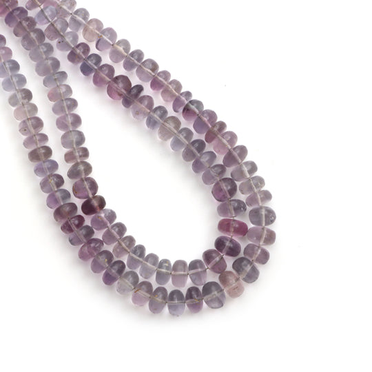 Fluorite Smooth Rondelle Beads, 6 mm To 8 mm, Fluorite Jewelry Making Beads, 18 Inches Full Strand, Price Per Strand