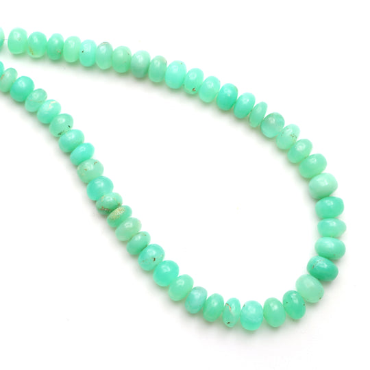 Chrysoprase Smooth Rondelle Beads, 6 mm To 8 mm, Chrysoprase Jewelry Making Beads, 18 Inches Full Strand, Price Per Strand