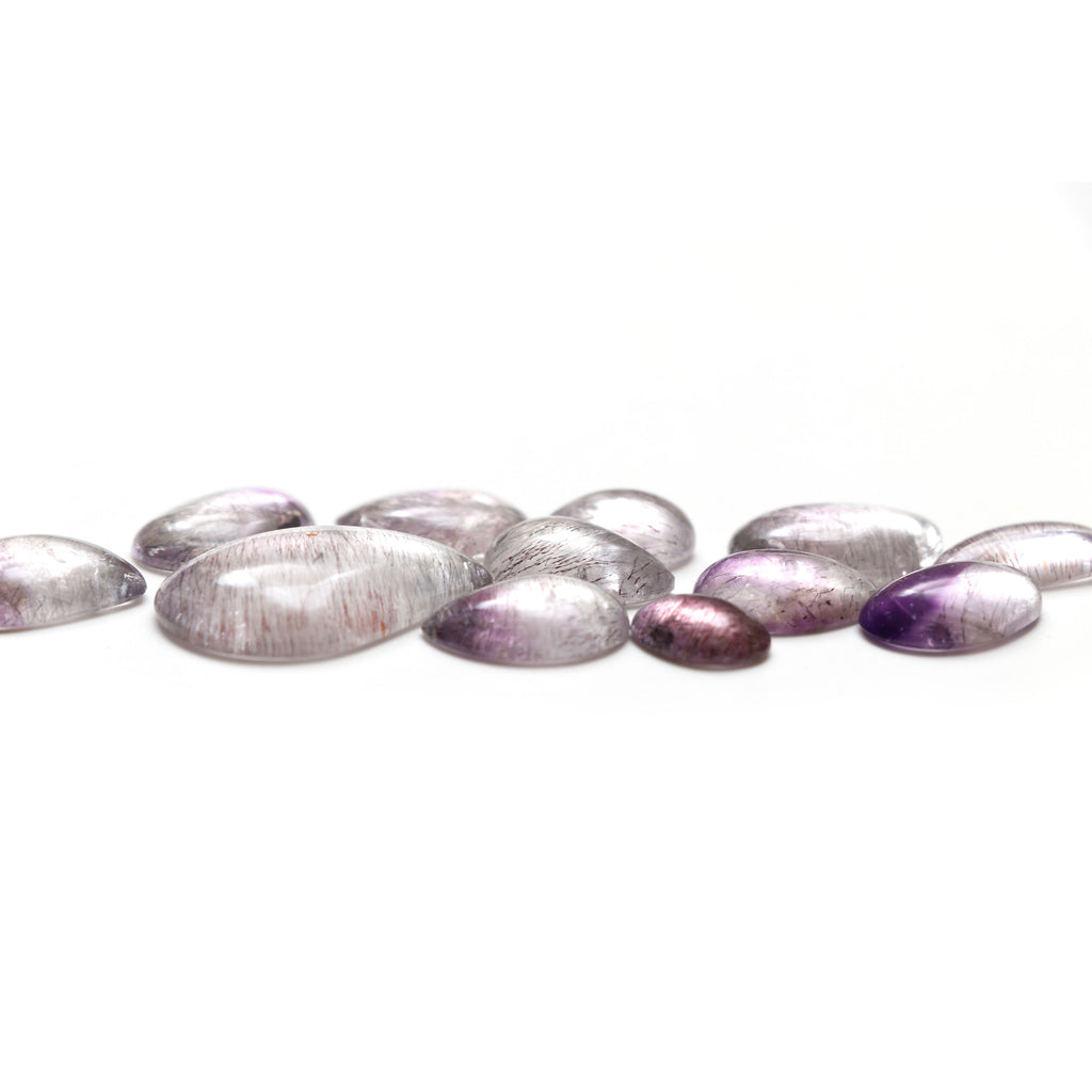 Natural Amethyst Rutile Smooth Organic Shape Loose Gemstone, 9x13 mm to 20x30 mm, Amethyst Rutile Free Form,Jewelry Making, Set Of 12 Pieces - National Facets, Gemstone Manufacturer, Natural Gemstones, Gemstone Beads