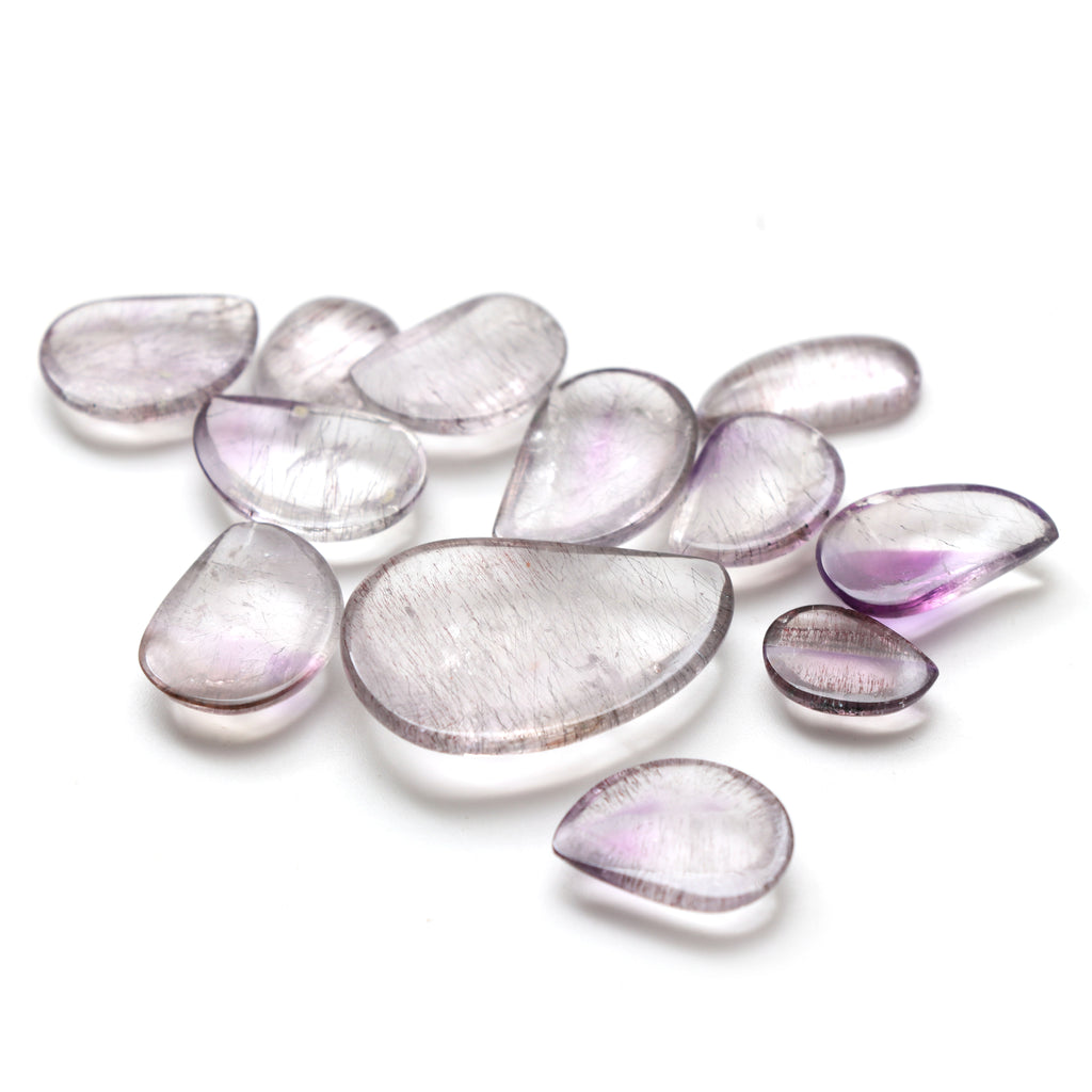 Natural Amethyst Rutile Smooth Organic Shape Loose Gemstone, 9x13 mm to 20x30 mm, Amethyst Rutile Free Form,Jewelry Making, Set Of 12 Pieces - National Facets, Gemstone Manufacturer, Natural Gemstones, Gemstone Beads