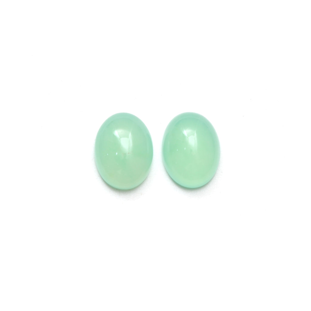 Natural Green Opal Smooth Oval Cabochon Loose Gemstone, 12x16 mm, Green Opal Jewelry Making Loose Gemstone, Opal Cabochon, 1 Pair (2 Pieces) - National Facets, Gemstone Manufacturer, Natural Gemstones, Gemstone Beads