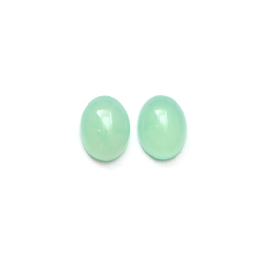 Natural Green Opal Smooth Oval Cabochon Loose Gemstone, 12x16 mm, Opal Jewelry Making Gemstone, Pair (2 Pieces)