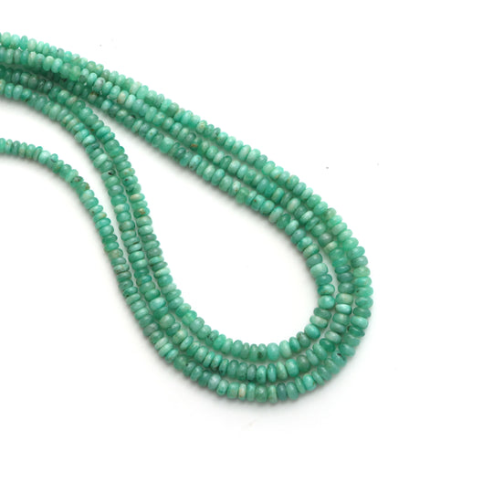 Natural Emerald Smooth Rondelle Beads, 3 mm To 5 mm, Emerald Jewelry Making Beads, 18 Inches Full Strand, Price Per Strand