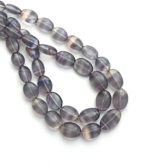 Multi Fluorite Smooth Oval Beads, 6x7 mm To 10x13 mm, Multi Fluorite Jewelry Making Beads, 17 Inches Full Strand, Price Per Strand
