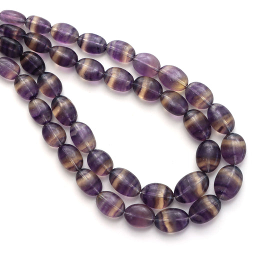 Multi Fluorite Smooth Oval Beads, 5x7 mm To 10x14 mm, Fluorite Jewelry Making Beads, 18 Inches Full Strand, Price Per Strand