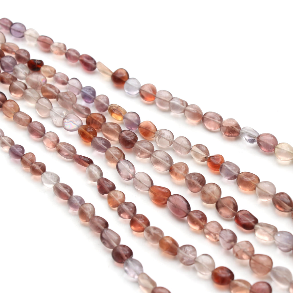 Change Color Fluorite Smooth Tumble Beads , 4x4.5 mm to 8x10.5 mm , Fluorite Tumble Beads , 18 Inch Full Strand , Price Per Strand - National Facets, Gemstone Manufacturer, Natural Gemstones, Gemstone Beads