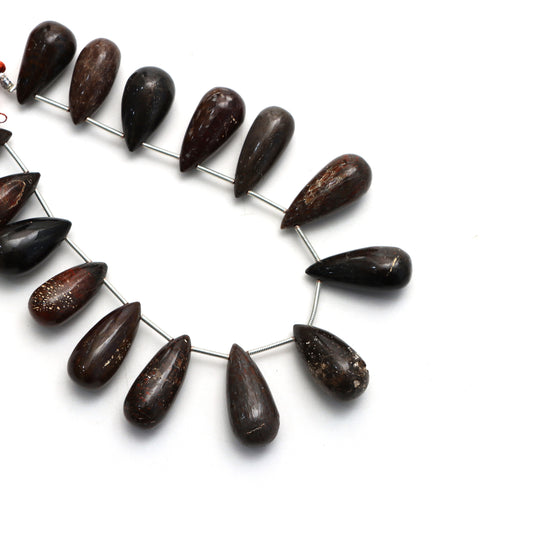 Dinosaur Bone Smooth Drop Beads, 11x21.5 mm To 12 x23 mm, Dinosaur Bone Jewelry Making Beads, 8 Inches Full Strand, Price Per Strand