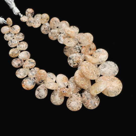 ハイアライト オパール スムース ペア ビーズ、7x9 mm ～ 16x21 mm、ハイアライト オパール ジュエリー メイキング ビーズ、9 インチ フル ストランド、1 ストランドあたりの価格