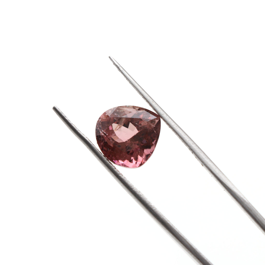 Natural Rubellite Faceted Heart Loose Gemstone, 10x10 mm, Rubellite Jewelry Handmade Gift For Women, 1 Piece - National Facets, Gemstone Manufacturer, Natural Gemstones, Gemstone Beads