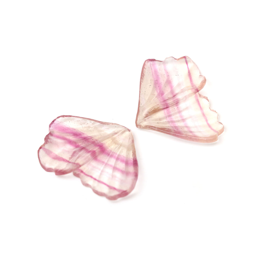 Natural Pink Fluorite Wings Carving Loose Gemstone, 28x40 mm, Pink Fluorite Wings Jewelry Making Gemstone, Pair ( 2 Pieces ) - National Facets, Gemstone Manufacturer, Natural Gemstones, Gemstone Beads