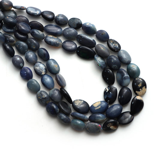 Australian Opal Smooth Tumble Beads, 5x7 mm To 9x11 mm, Opal Jewelry Making Beads, 18 Inches Full Strand, Price Per Strand