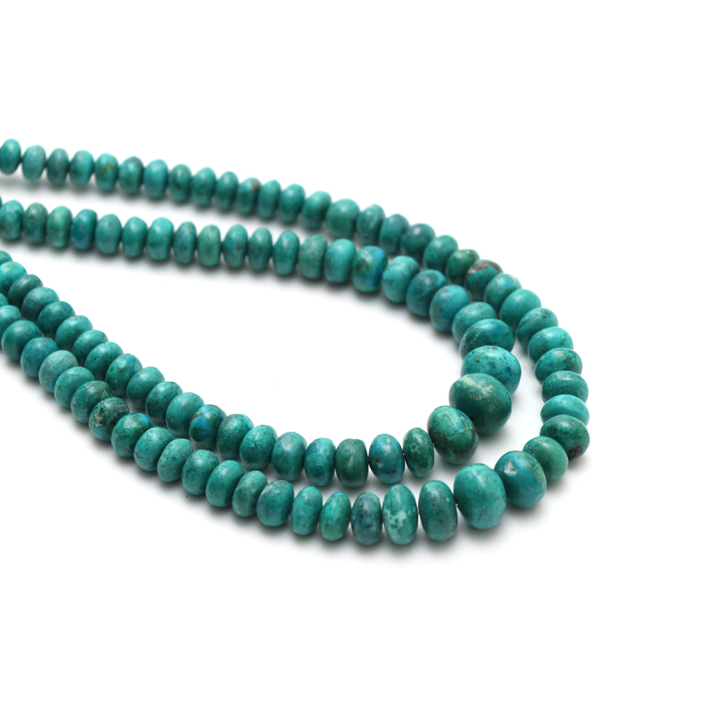 Chrysocolla Smooth Rondelle Beads, 4.5mm to 8.5 mm, Chrysocolla Rondelle Jewelry Making Beads, 18 Inch Strand, Price Per Strands - National Facets, Gemstone Manufacturer, Natural Gemstones, Gemstone Beads, Gemstone Carvings