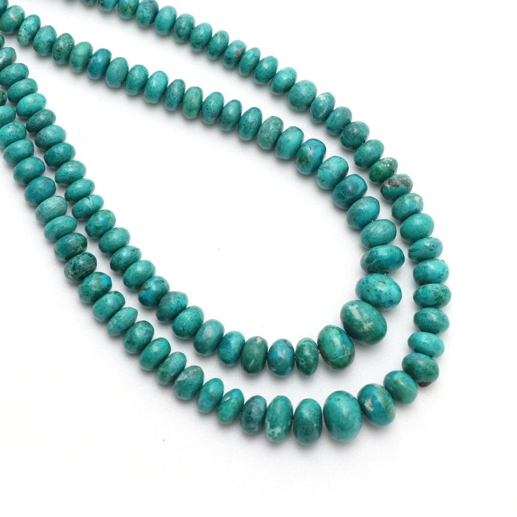 Chrysocolla Smooth Rondelle Beads, 4.5mm to 8.5 mm, Chrysocolla Rondelle Jewelry Making Beads, 18 Inch Strand, Price Per Strands - National Facets, Gemstone Manufacturer, Natural Gemstones, Gemstone Beads, Gemstone Carvings
