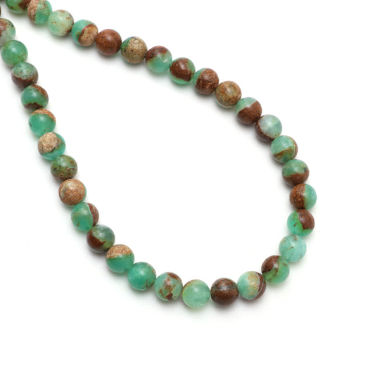 Natural Green Opal Round Smooth Beads, 8 mm, Green Opal Jewelry Making Gemstone, 18 Inches Full Strand, Price Per Strand