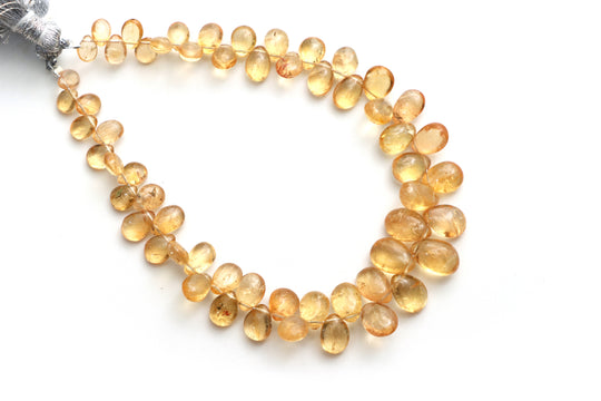 Imperial Topaz Smooth Pear Beads, 4x6 mm To 7x10 mm, Imperial Topaz Jewelry Making Beads, 8 Inches Full Strand, Price Per Strand