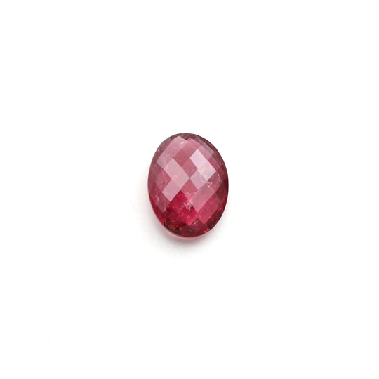 Natural Rubellite Faceted Oval Loose Gemstone, 12x16 mm, Rubellite , 1 Piece