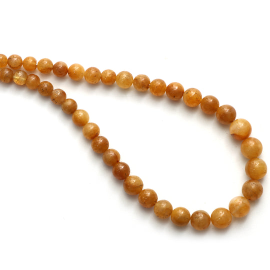 Yellow Sapphire Smooth Round Balls Beads, 4 mm To 8 mm, Yellow Sapphire Jewelry Making Beads, 18 Inches Full Strand, Price Per Strand