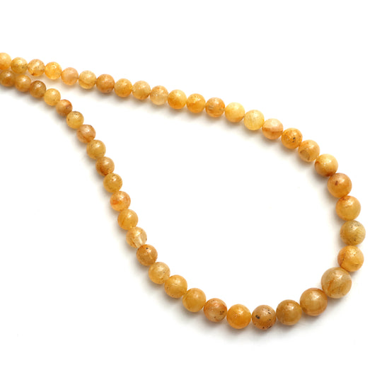 Yellow Sapphire Smooth Round Balls Beads, 4 mm To 9 mm, Yellow Sapphire Jewelry Making Beads, 18 Inches Full Strand, Price Per Strand