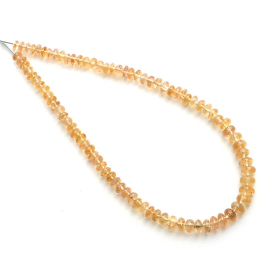 Imperial Topaz Smooth Rondelle Beads, 4 mm To 6 mm, Imperial Topaz Jewelry Making Beads, 10 Inches Full Strand, Price Per Strand