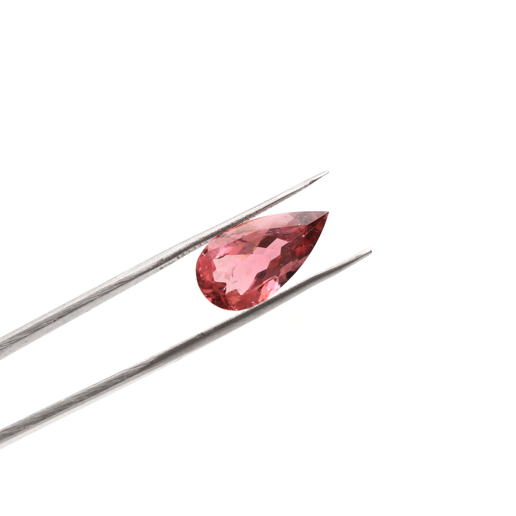 Natural Rubellite Faceted Pear Loose Gemstone, 9x17 mm, Rubellite Jewelry Handmade Gift For Women, 1 Piece - National Facets, Gemstone Manufacturer, Natural Gemstones, Gemstone Beads