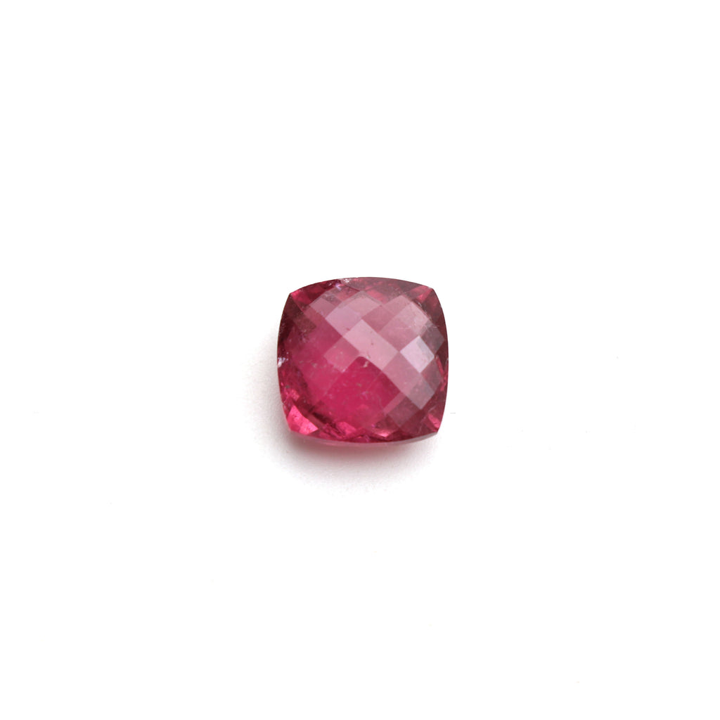 Rubellite Tourmaline Faceted Cushion Gemstone, Rubellite Cushion Loose Gemstone, 12x12 mm, Tourmaline Jewelry Making Gemstone, 1 Piece - National Facets, Gemstone Manufacturer, Natural Gemstones, Gemstone Beads