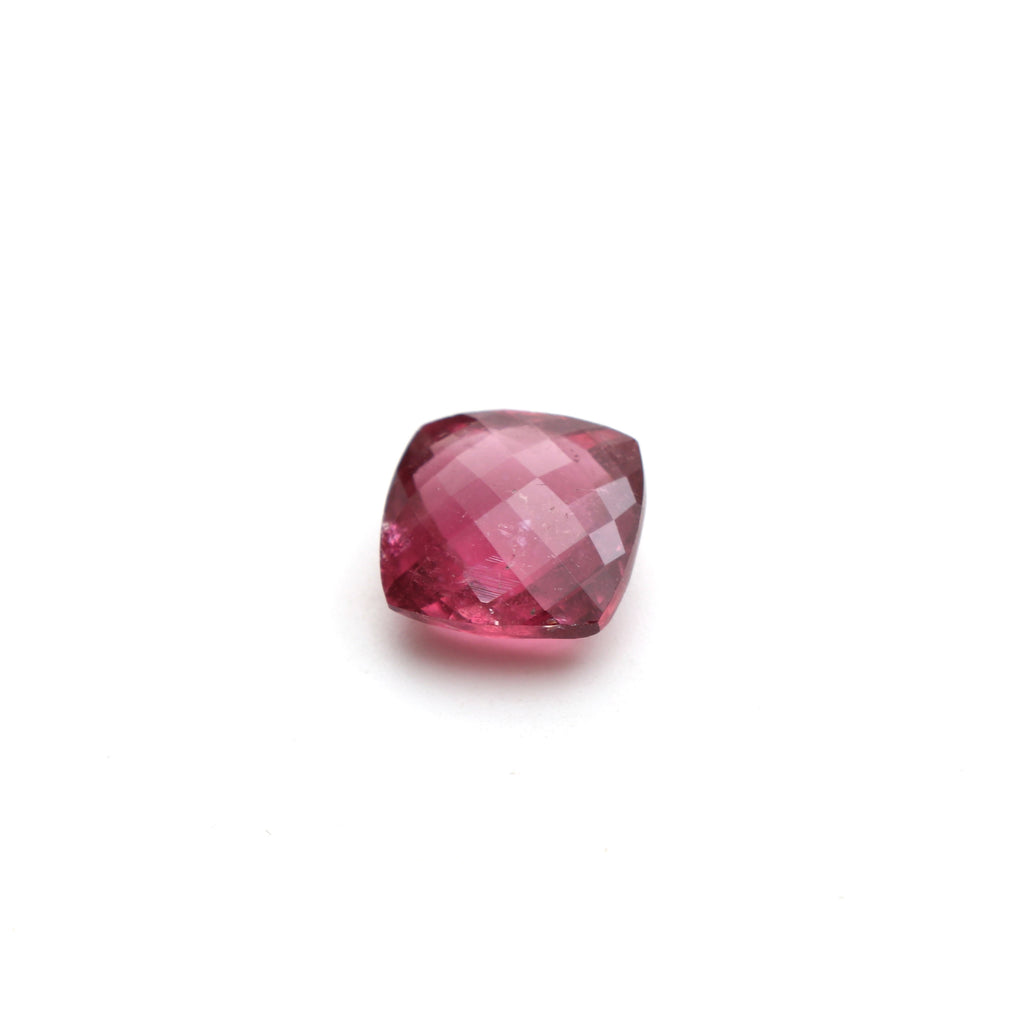 Rubellite Tourmaline Faceted Cushion Gemstone, Rubellite Cushion Loose Gemstone, 12x12 mm, Tourmaline Jewelry Making Gemstone, 1 Piece - National Facets, Gemstone Manufacturer, Natural Gemstones, Gemstone Beads