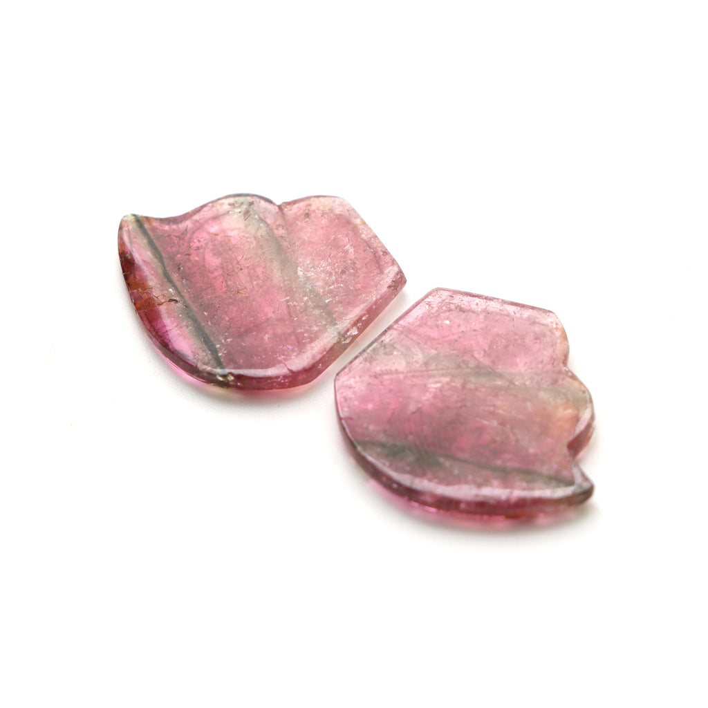 Bi Color Tourmaline Wings Carving Loose Gemstone