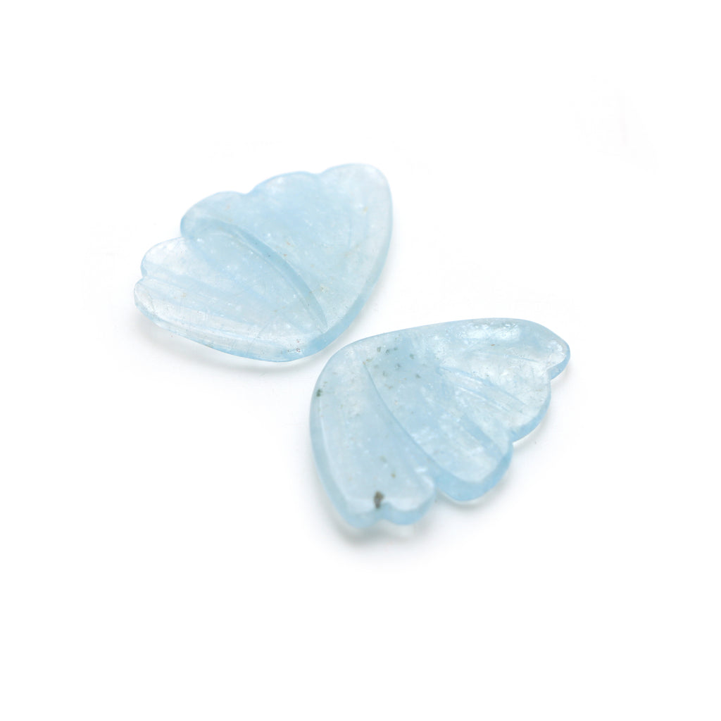  Aquamarine Wings Carving Loose Gemstone
