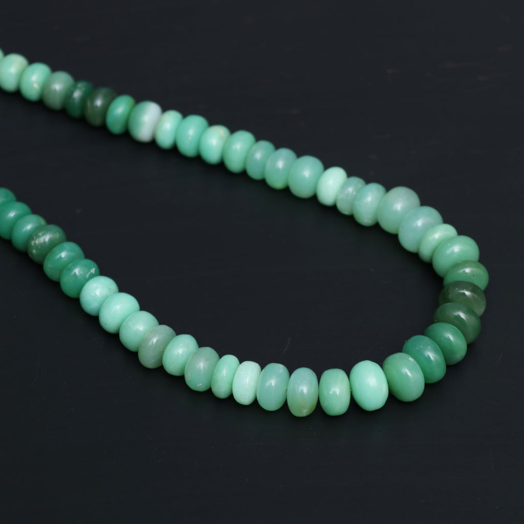 Chrysoprase Smooth Rondelle Beads, 9 mm to 11 mm, Chrysoprase Jewelry Handmade Gift for Women, 18 Inches Full Strand, Price Per Strand - National Facets, Gemstone Manufacturer, Natural Gemstones, Gemstone Beads, Gemstone Carvings