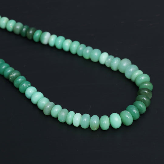 Chrysoprase Smooth Rondelle Beads, 9 mm to 11 mm, Chrysoprase Jewelry Making Beads, Plain Chrysoprase Beads, 18 Inches Full Strand, Price Per Strand