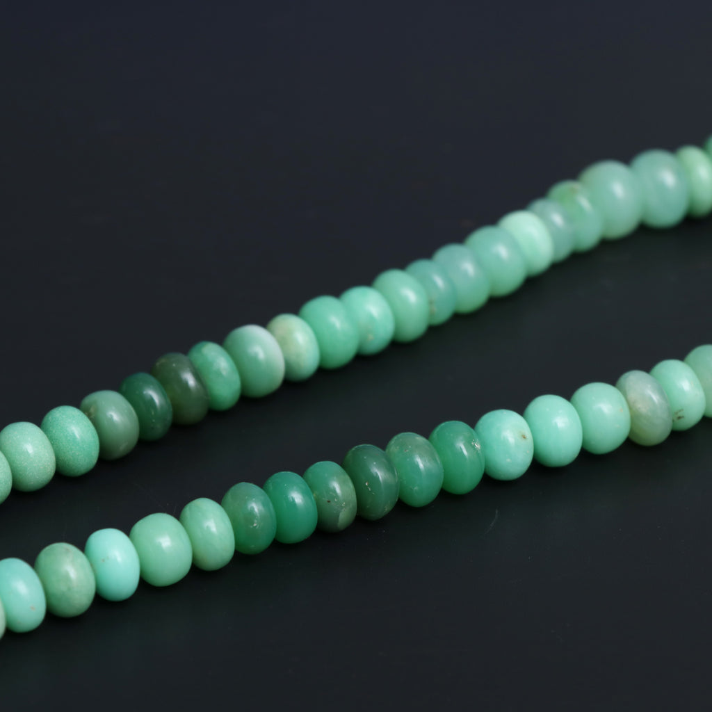 Chrysoprase Smooth Rondelle Beads, 9 mm to 11 mm, Chrysoprase Jewelry Handmade Gift for Women, 18 Inches Full Strand, Price Per Strand - National Facets, Gemstone Manufacturer, Natural Gemstones, Gemstone Beads, Gemstone Carvings