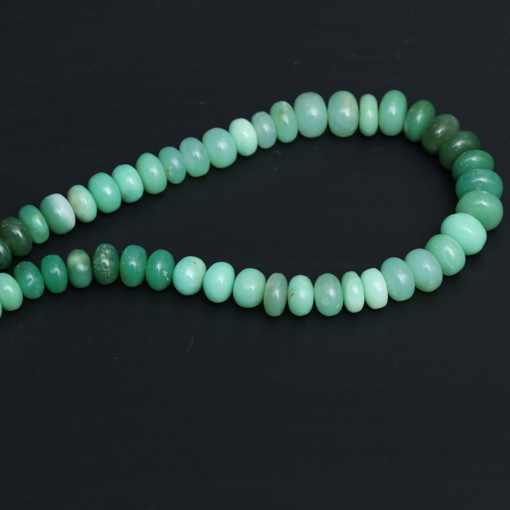 Chrysoprase Smooth Rondelle Beads, 9 mm to 11 mm, Chrysoprase Jewelry Handmade Gift for Women, 18 Inches Full Strand, Price Per Strand - National Facets, Gemstone Manufacturer, Natural Gemstones, Gemstone Beads, Gemstone Carvings