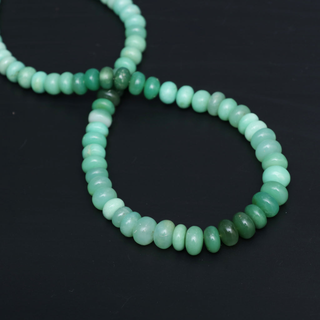 Chrysoprase Smooth Rondelle Beads, 9 mm to 11 mm, Chrysoprase Jewelry Handmade Gift for Women, 18 Inches Full Strand, Price Per Strand - National Facets, Gemstone Manufacturer, Natural Gemstones, Gemstone Beads, Gemstone Carvings