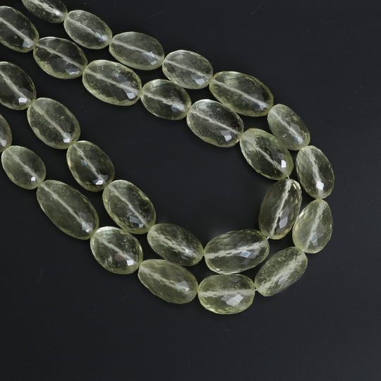 Libyan Desert Glass Faceted Tumble Beads, 9x12 mm to 14.5x18.5 mm, Libyan Glass Jewelry Making Beads, Price Per Strand