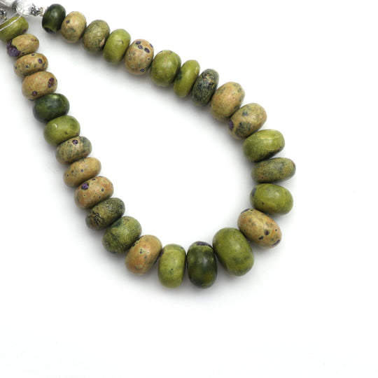 Atlantasite Smooth Rondelle Beads, 7 mm to 13 mm, Atlantasite Jewelry Making Beads, 8 Inches Full Strand, Price Per Strand