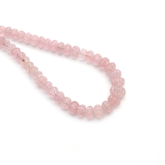 Morganite Rondelle Carving Beads, 6 mm to 13 mm, Morganite Jewelry Making Beads, 16 Inches Full Strand, Price Per Strand