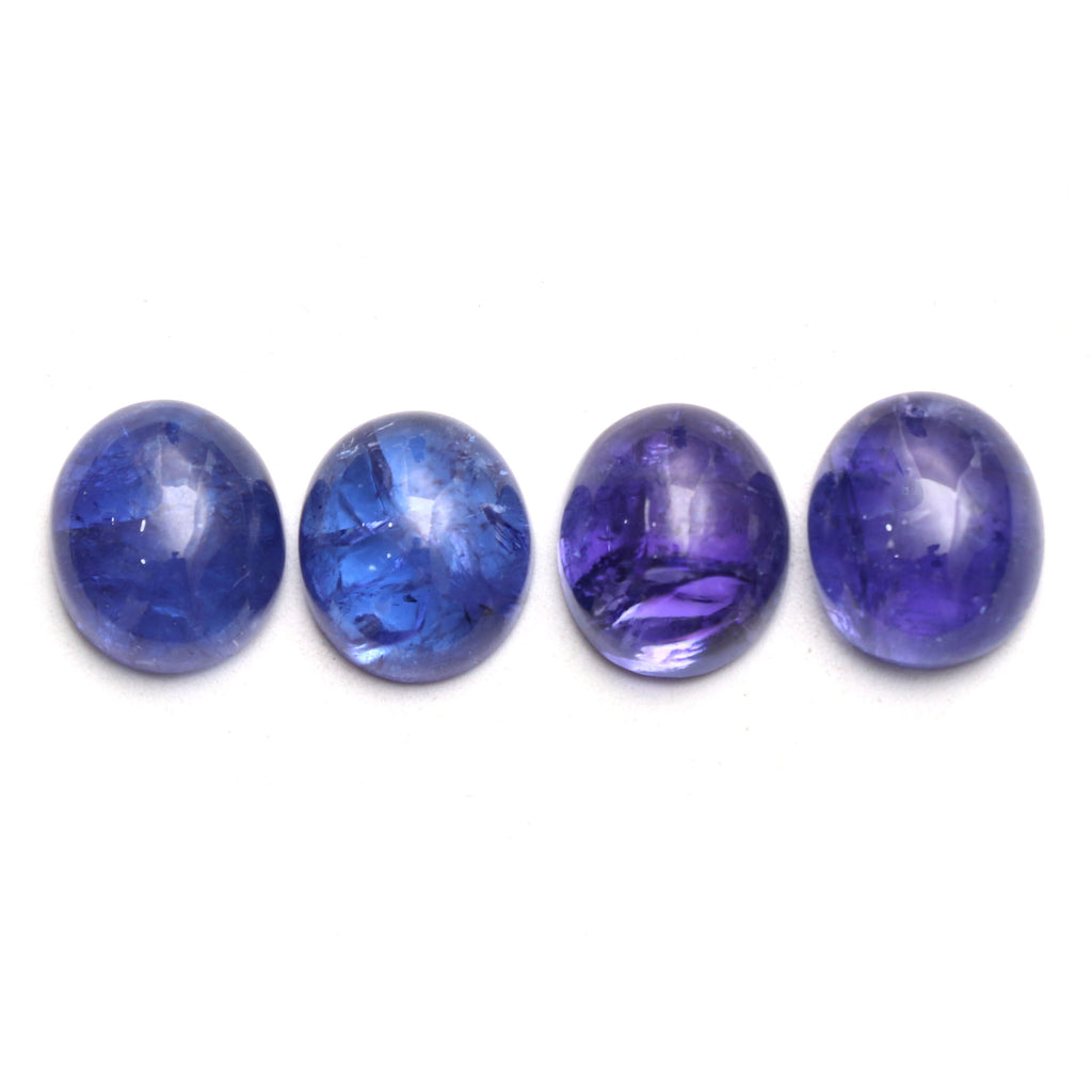 Natural Tanzanite Smooth Oval Loose Gemstone, 12x14mm, Tanzanite Jewelry Handmade Gift For Women, Tanzanite Oval, Set Of 4 Pieces - National Facets, Gemstone Manufacturer, Natural Gemstones, Gemstone Beads