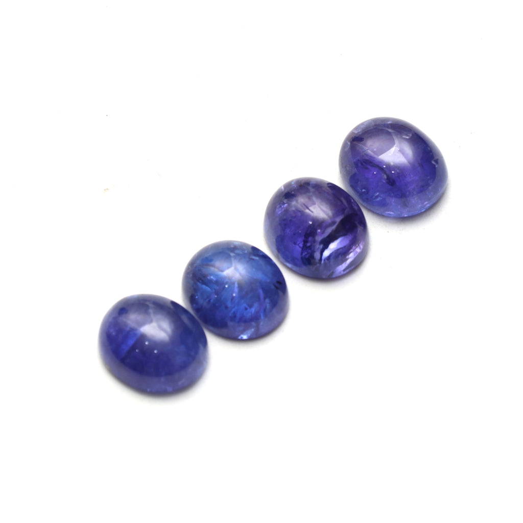 Natural Tanzanite Smooth Oval Loose Gemstone, 12x14mm, Tanzanite Jewelry Handmade Gift For Women, Tanzanite Oval, Set Of 4 Pieces - National Facets, Gemstone Manufacturer, Natural Gemstones, Gemstone Beads