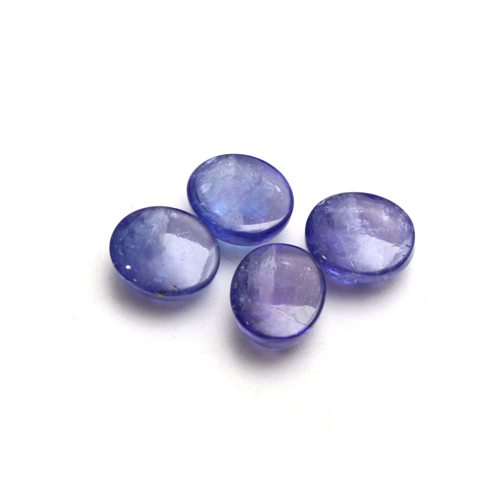 Natural Tanzanite Smooth Oval Loose Gemstone, 12x14mm, Tanzanite Jewelry Handmade Gift For Women, Tanzanite Oval, Set Of 4 Pieces - National Facets, Gemstone Manufacturer, Natural Gemstones, Gemstone Beads