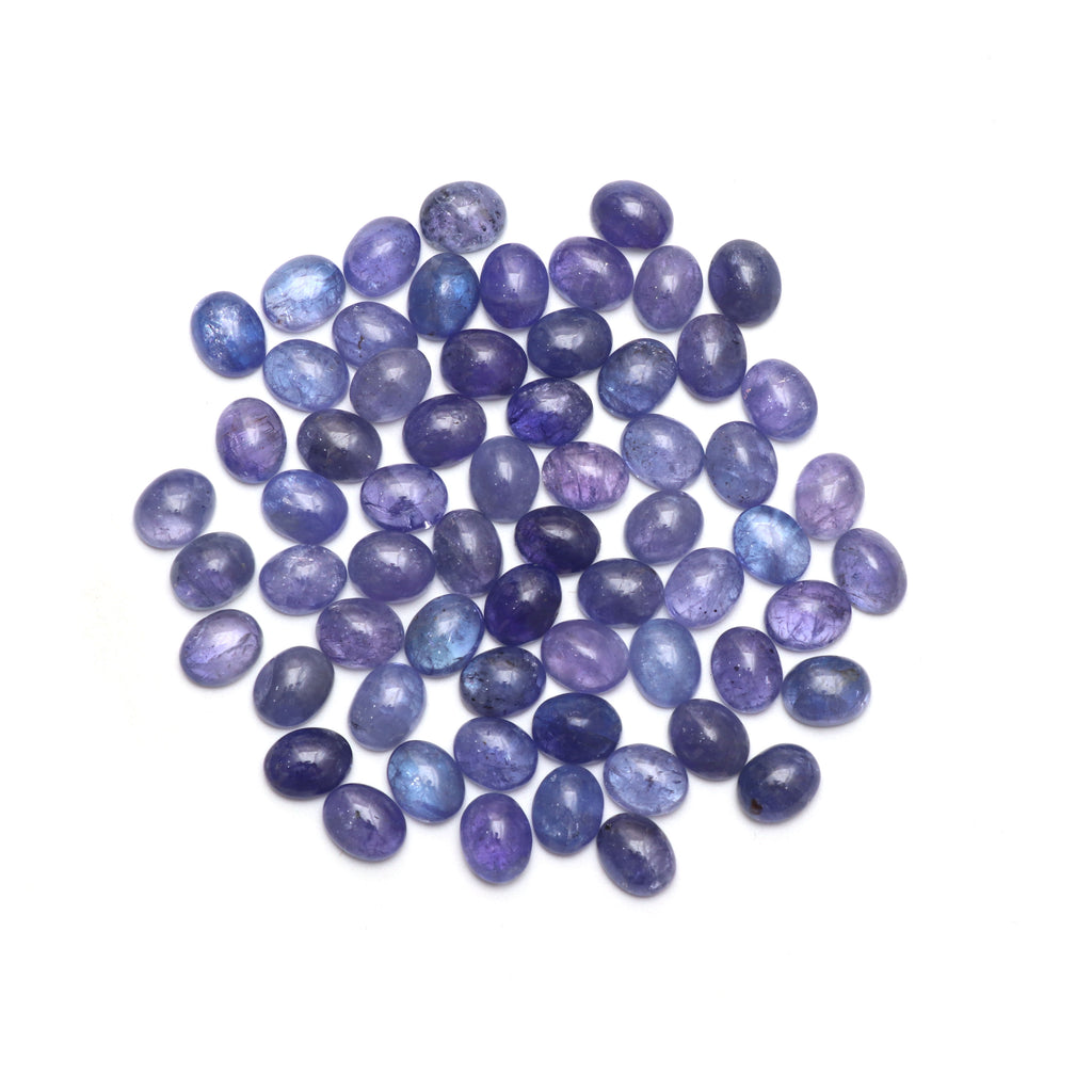 Natural Tanzanite Smooth Oval Loose Gemstone, 8x10mm, Tanzanite Jewelry Handmade Gift For Women, Tanzanite Oval, Set Of 63 Pieces - National Facets, Gemstone Manufacturer, Natural Gemstones, Gemstone Beads