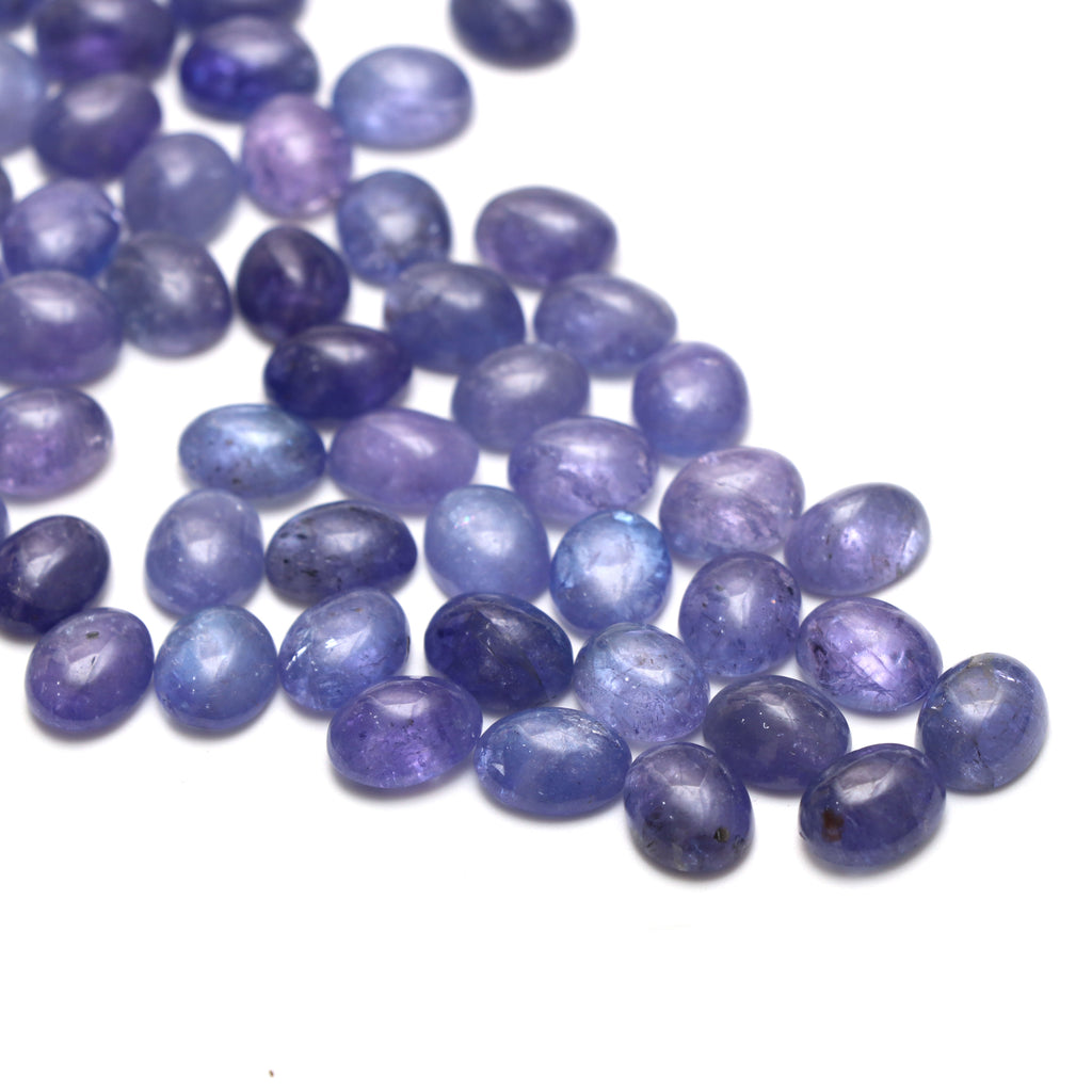 Natural Tanzanite Smooth Oval Loose Gemstone, 8x10mm, Tanzanite Jewelry Handmade Gift For Women, Tanzanite Oval, Set Of 63 Pieces - National Facets, Gemstone Manufacturer, Natural Gemstones, Gemstone Beads