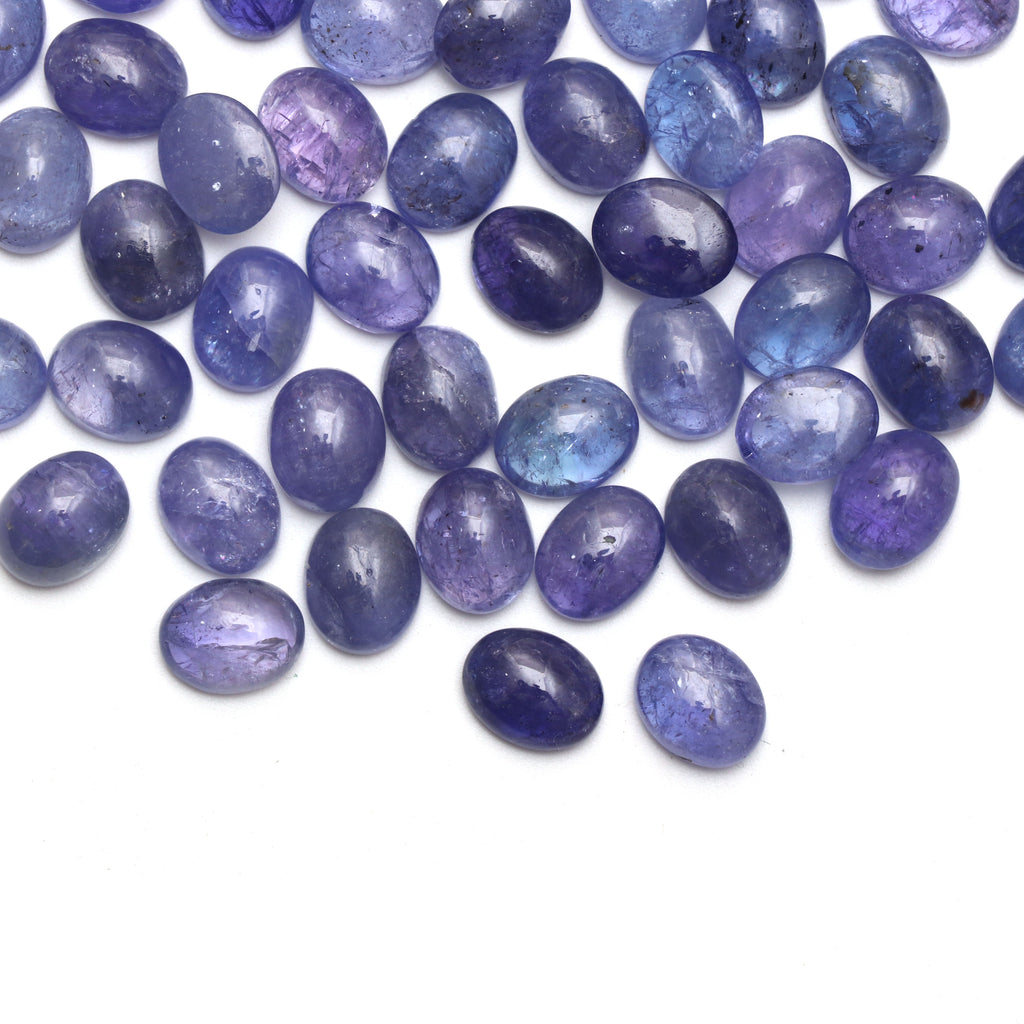 Natural Tanzanite Smooth Oval Loose Gemstone, 8x10mm, Tanzanite Jewelry Handmade Gift For Women, Tanzanite Oval, Set Of 63 Pieces - National Facets, Gemstone Manufacturer, Natural Gemstones, Gemstone Beads