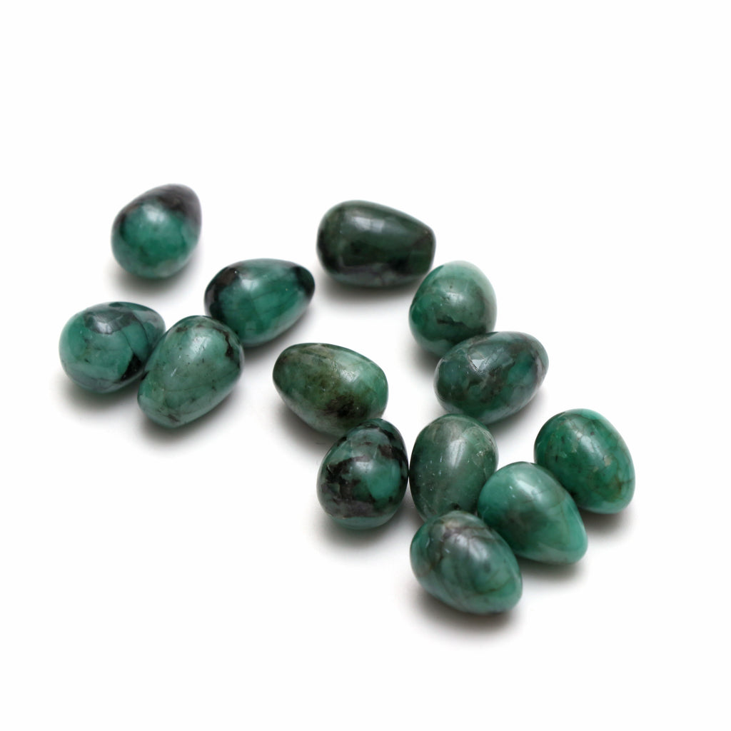 Natural Emerald Smooth Drops Loose Gemstone, 10x14 mm, Emerald Jewelry Handmade Gift For Women, Set of 13 Pieces - National Facets, Gemstone Manufacturer, Natural Gemstones, Gemstone Beads