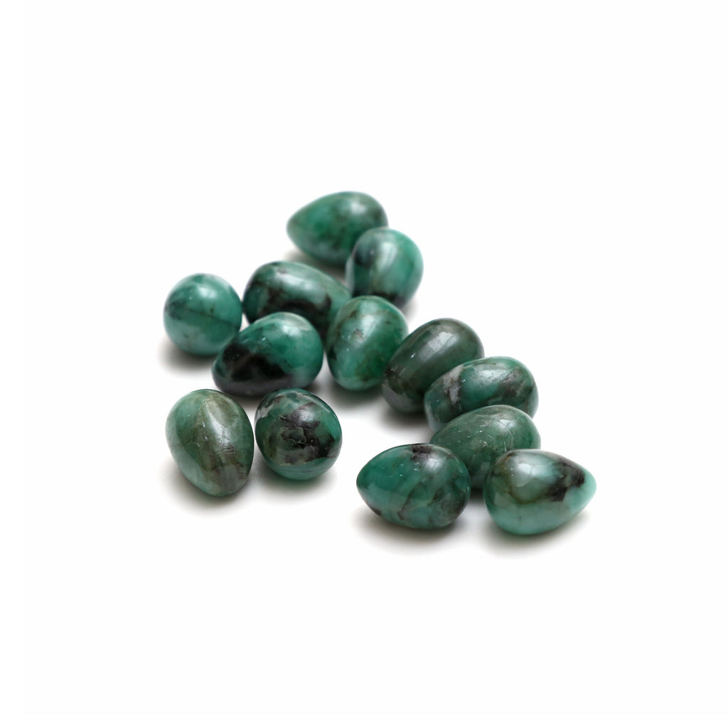 Natural Emerald Smooth Drops Loose Gemstone, 10x14 mm, Emerald Jewelry Handmade Gift For Women, Set of 13 Pieces - National Facets, Gemstone Manufacturer, Natural Gemstones, Gemstone Beads