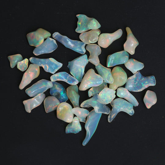 Ethiopian Opal Chips & Nuggets Smooth Loose Gemstone, 8x9mm To 8x25mm, Opal Gemstone, Plain Chips & Nuggets, Set Of 35 Pieces