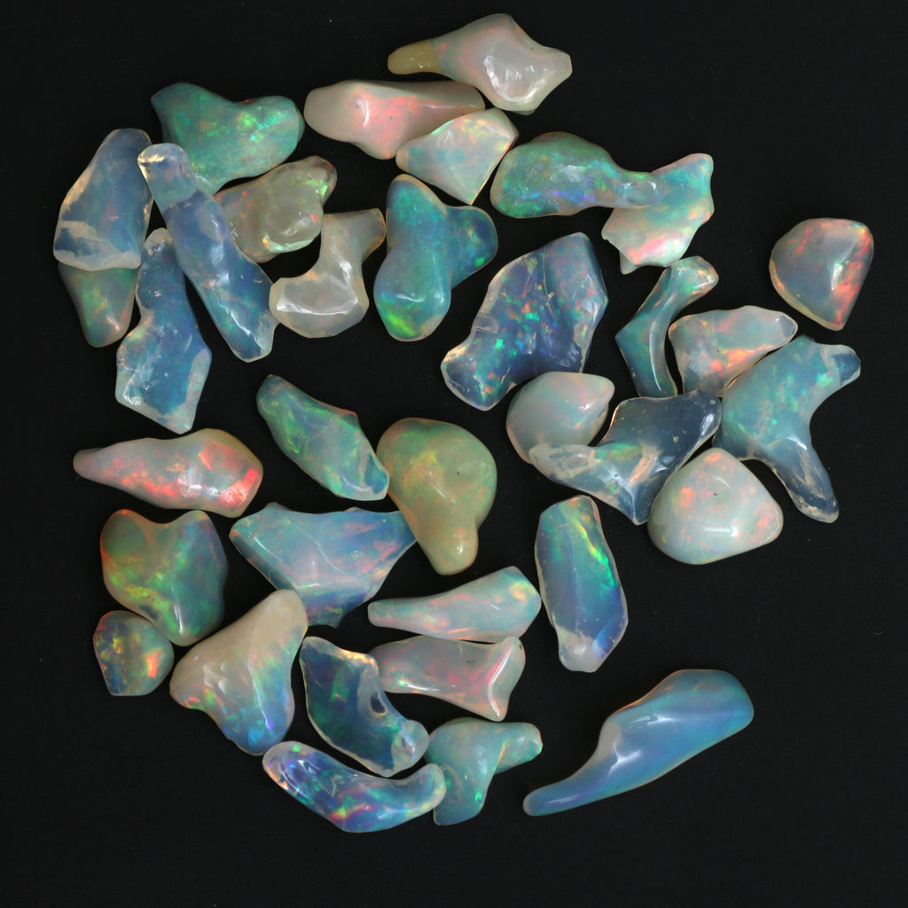 Ethiopian Opal Mix Color Nuggets & Chips Smooth Loose Gemstone, 8x9mm To 8x25mm, Gemstone Chips, Nuggets Smooth Gemstone, Set Of 35 Pieces - National Facets, Gemstone Manufacturer, Natural Gemstones, Gemstone Beads