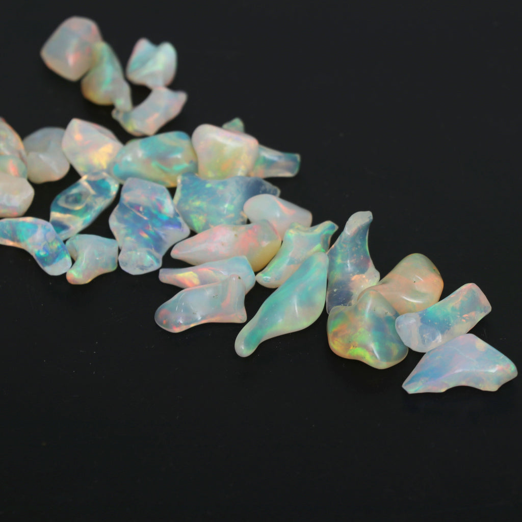 Ethiopian Opal Mix Color Nuggets & Chips Smooth Loose Gemstone, 8x9mm To 8x25mm, Gemstone Chips, Nuggets Smooth Gemstone, Set Of 35 Pieces - National Facets, Gemstone Manufacturer, Natural Gemstones, Gemstone Beads