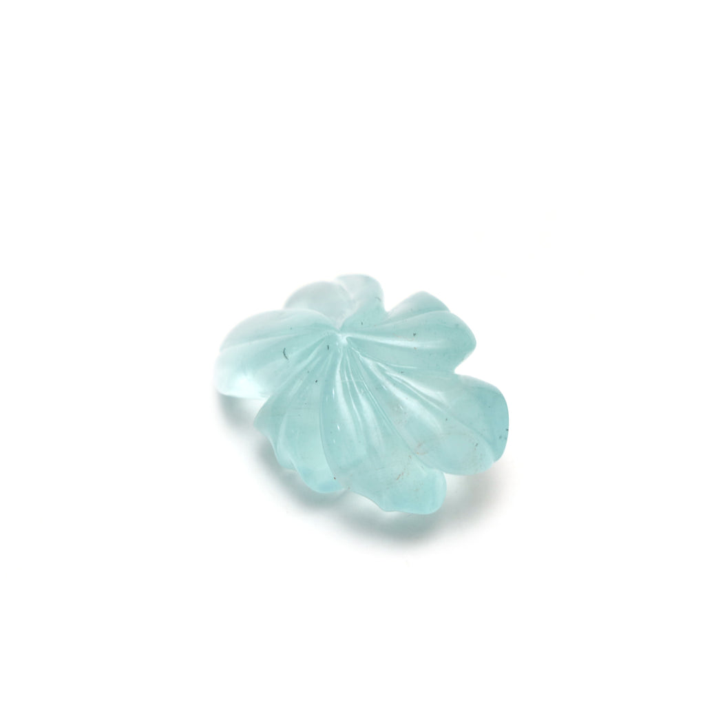 Natural Aquamarine Flower Carving Loose Gemstone - 19x27mm - Aquamarine Flower Carving Smooth Gemstone, 1 Piece - National Facets, Gemstone Manufacturer, Natural Gemstones, Gemstone Beads